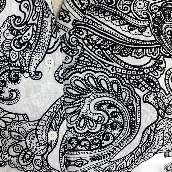 St. Tropez 100% linen paisley button-down top size M vaca travel resort wear - Picture 5 of 6